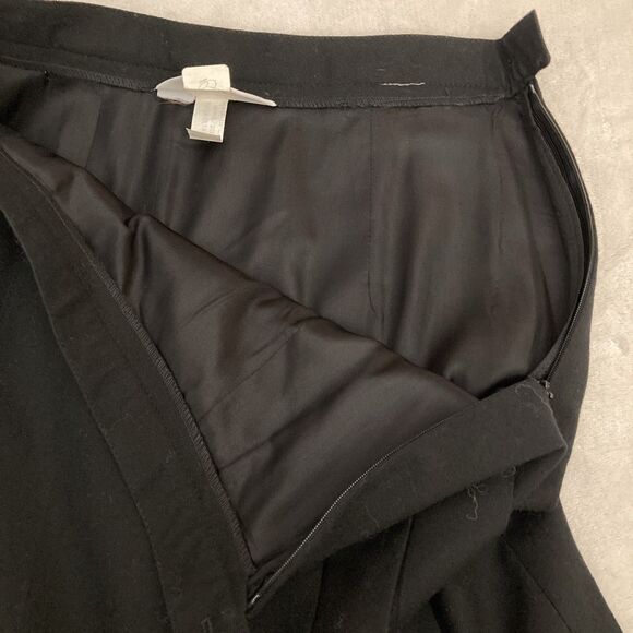 Vintage AlJean Wool Midi Skirt SIZE 8 Black Pleated Preppy Dark Academia - Picture 4 of 9